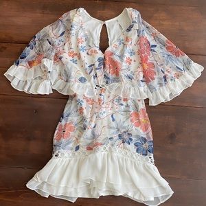 White Floral Dress - Size XS